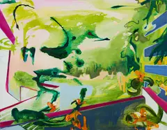 Donata Benker, Balkonien, 2008, Öl und Acryl auf Leinwand
