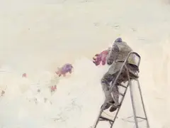 Ruprecht von Kaufmann, Luftballons, 2008, Öl, Wachs und Acryl auf Holz
