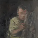 Kai Klahre, "Eishase", 2010, Öl auf Kupfer