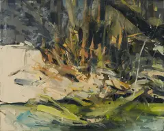 Ufer by Kai Klahre, 2011, Öl auf Aluminium, sold Oct 2020