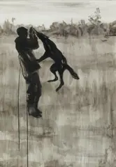 Andrey Klassen, Schwarzer Hund, 2010, Tusche auf Papier