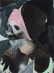 Henning Kles, Grizzl, 2012, Bitumenemulsion, Acryl und Öl auf Leinwand
