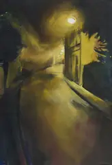 Robert Klümpen, Bergstraße, 2008, Acryl und Tusche auf Nessel