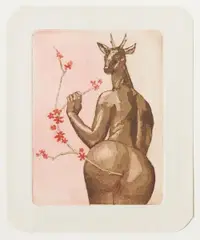 Christoph Knecht, "Die Blüten, die wir gebären, genießen", 2006, Aquatintaradierung auf Pappschale