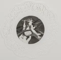 Christoph Knecht, New experience, 2007, Aquatinta auf Tortenspitze