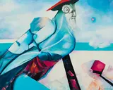 "Ladowanie w mikolowie" (Landung in Mikolow) by Wlodzimiera Kolk-Topczewska, 2005, Öl auf Leinwand, sold Nov 2020