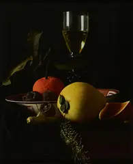 Matej Košir, "Hendrik van Streeck: Früchtestilleben mit chinesischer Schale und venezianischem Glas I/V", 2008, Fotoprint