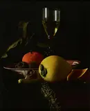 Matej Košir, "Hendrik van Streeck: Früchtestilleben mit chinesischer Schale und venezianischem Glas I/V", 2008, Fotoprint