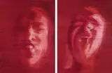 Beza, "Red I" und "Red II", 2013, Öl auf MDF-Platte