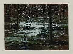 "Neuschnee" by Markus Matthias Krüger, 2011, Acryl auf Papier, sold Aug 2020
