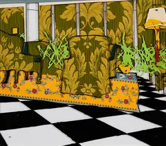 Patricia Lambertus, "Interieur", 2010, Collage auf /hinter Acrylglas