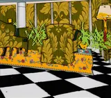 Patricia Lambertus, "Interieur", 2010, Collage auf /hinter Acrylglas