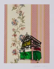 Patricia Lambertus, "Münsterland", 2008, Faserstift auf Folie über Tapete