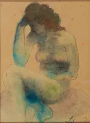 "Mariella" by Corinne von Lebusa, 2008, Mischtechnik auf Papier, sold Jan 2021
