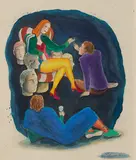 Corinne von Lebusa, "Symposium", 2011, Mischtechnik auf Maltafel