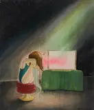 Corinne von Lebusa, "zu viel", 2011, Mischtechnik auf Maltafel