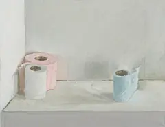 "Toilet Rolls" by James Lloyd, 2011, Öl auf Leinwand, sold Feb 2020