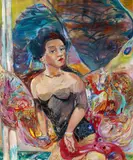 Claudia Loclair, Die Präsidentin der Nymphen schläft in den Locken des Faun Dimidu, 2011, Öl auf Leinwand