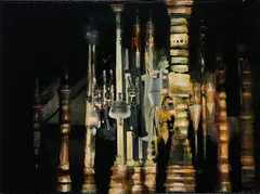 Martin Lütke, "Granit", Öl und Dammar auf Leinwand