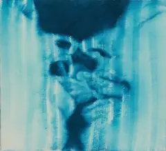 "French Kiss" by Dieter Mammel, 2012, Tusche auf Leinwand, sold Mar 2021