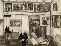 Przemyslaw Matecki, "Munch in Studio 2", 2011, Kohle auf Papier