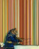 Maleräffchen I by Jan-Ulrich Meschenmoser Sebastian und Schmidt, 2009, Öl und Acryl auf Leinwand, sold Oct 2020