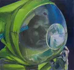 Portrait by Sebastian Meschenmoser, 2007, Öl und Acryl auf Leinwand, sold Jun 2020