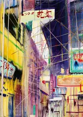 "Hong Kong Nacht" by Matthias Meyer, 2007, Öl auf Leinwand, sold Oct 2020