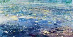 Seerosen II by Matthias Meyer, 2006, Öl auf Leinwand, sold Oct 2020