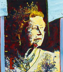 Jan Muche, "Queen E", 2007, Acryl und Tusche auf Holz