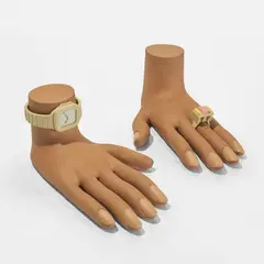Genesis Belanger, His and Hers, 2020, stoneware and oil painted manicure, in 2 parts