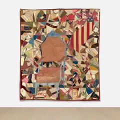 Jesse Krimes, ADX, 2020, antique quilt, used clothing collected from incarcerated people and assorted textiles