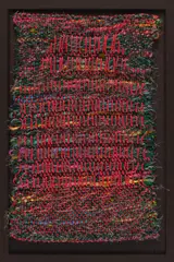 Sheila Hicks, Untitled, 1988, cotton, linen and wool on matboard