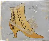 Andy Warhol, Molly, 1956, ink, gold and silver leaf and metallic decorative trim on paper