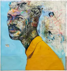Amoako Boafo, Habit, 2016, oil on canvas