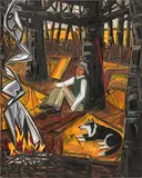 David Bates, Fall Fire, 1984, oil on canvas