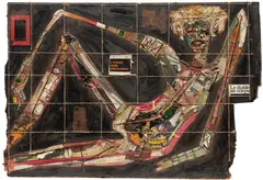 Alexandre Diop, L'Afrique Noire Prècoloniale, 2020, mixed media on wood