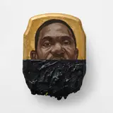 Titus Kaphar, Jerome XXIV, 2014, oil, gold leaf and tar on panel