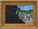 Titus Kaphar, The Children, 2012, oil and tar on canvas, in artist’s frame