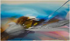 Phenomena Lure of Blue by Paul Jenkins, 1970, acrylic on canvas, sold Feb 2026