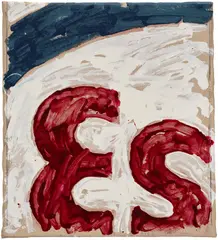 Esso by Mario Schifano, 1975, enamel on canvas paper, sold Feb 2026