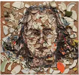 Julian Schnabel, Portrait of Mario Diacono, 1983, oil, plates and Bondo on wood