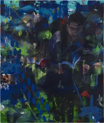 Dominic Chambers, Some Other Place, 2020, oil and spray paint on linen