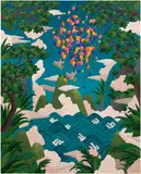 Kim Sunwoo, Flight Beyond the Tide, 2025, gouache on canvas