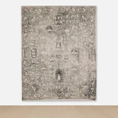 Kour Pour, Triumphal Arch (Made in Bengal), 2014, woodblock on Belgian linen
