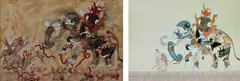 Shahzia Sikander, Nemesis, 2003–2007, inkjet outline, watercolor and graphite on paper and video