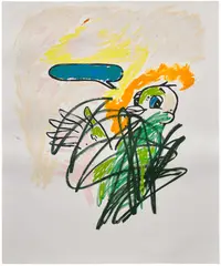 Sable Elyse Smith, Coloring Book 18, 2018, screen printing ink, oil pastel and oilstick on paper