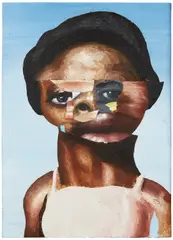 Nathaniel Mary Quinn, Naquan's Girl, 2018, oil, paintstick, oil pastel and gouache on canvas