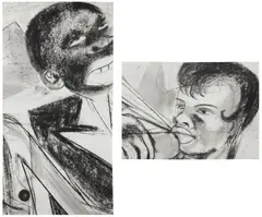 Kara Walker, Untitled, 2012, charcoal on paper, diptych