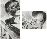Kara Walker, Untitled, 2012, charcoal on paper, diptych